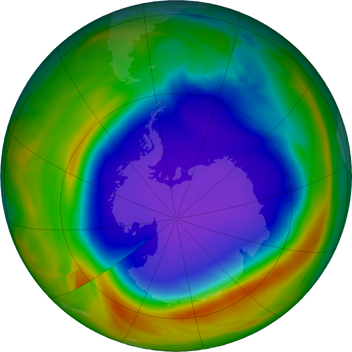 Antarctic ozone map for 06 October 2023